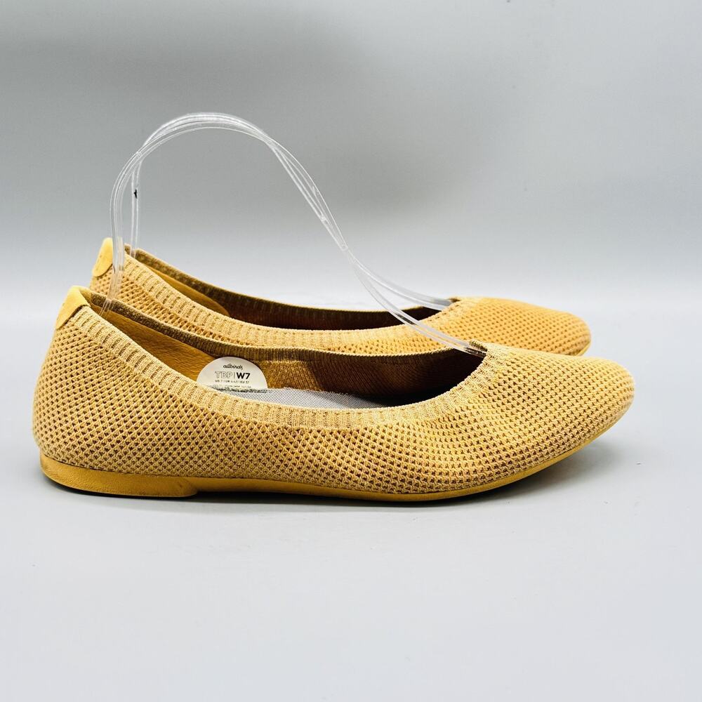 Allbirds Shoes Women 7 Yellow Tree Breezer Ballet Flat Slip On Knit Mesh Comfort